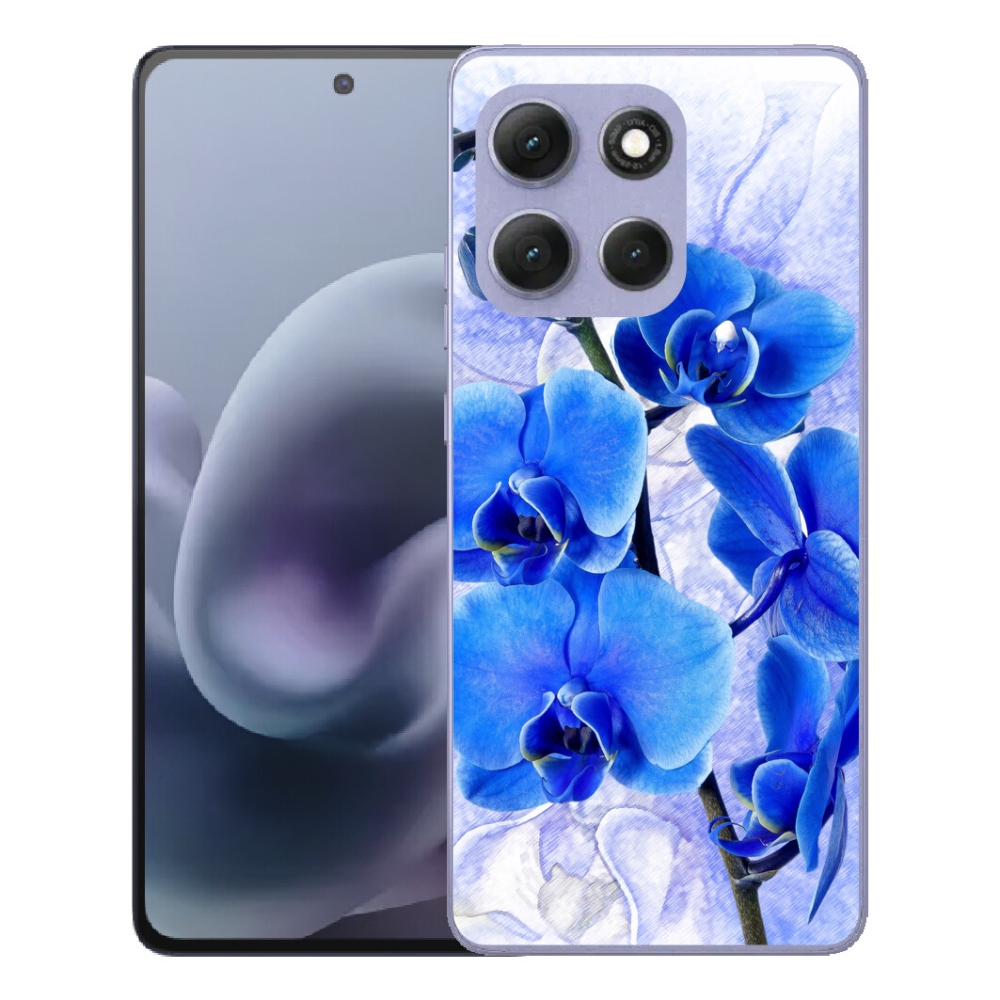 Gélový obal mmCase pre Motorola Moto G86 Power 5G – modré kvety