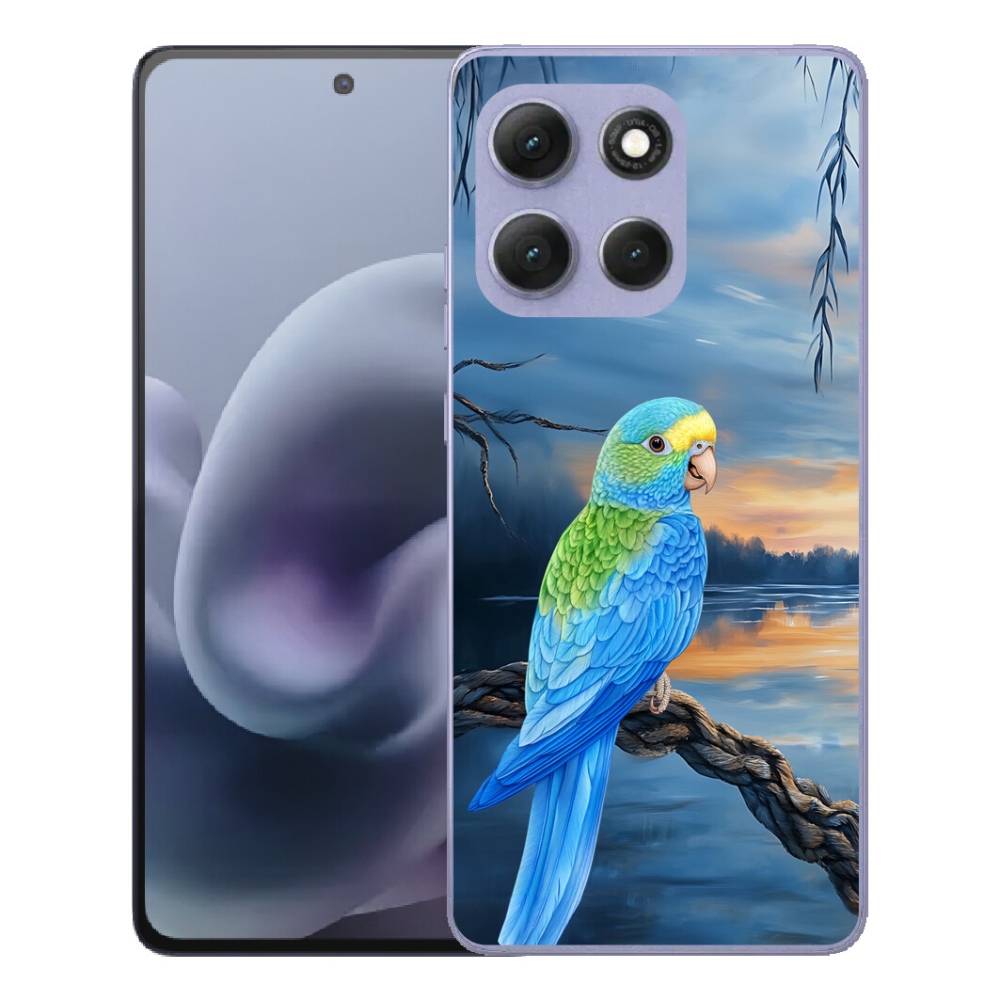 Gélový obal mmCase pre Motorola Moto G86 Power 5G – modrý papagáj
