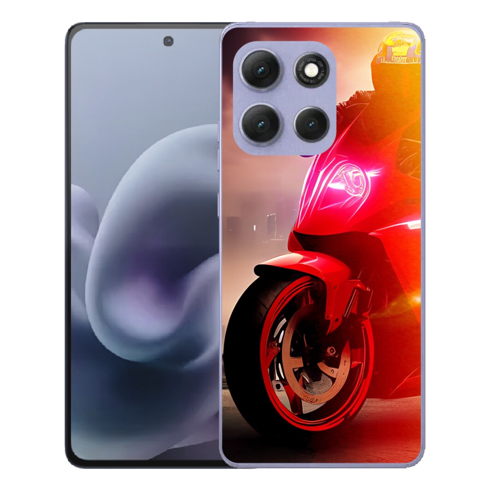 Gélový obal mmCase pre Motorola Moto G86 Power 5G – motorkársky motív