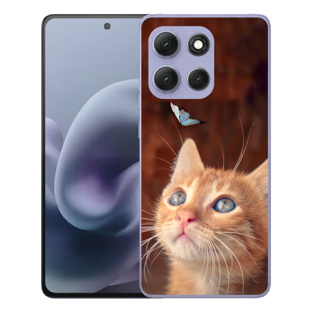 Gélový obal mmCase na Motorola Moto G86 Power 5G – motýľ a mačiatko