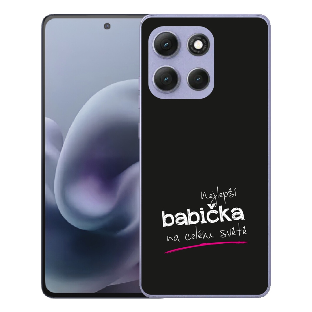 Gélové puzdro mmCase pre Motorola Moto G86 Power 5G – najlepšia babička 4, čierne pozadie