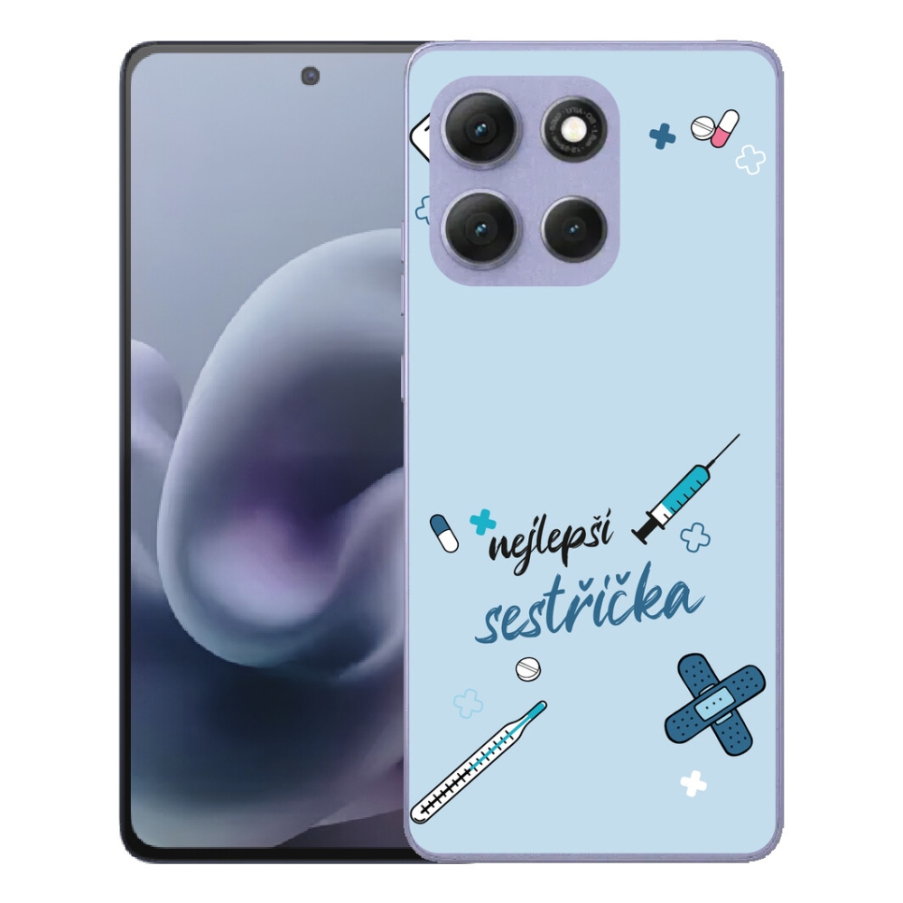 Gélové puzdro mmCase pre Motorola Moto G86 Power 5G – najlepšia sestra na modrom pozadí
