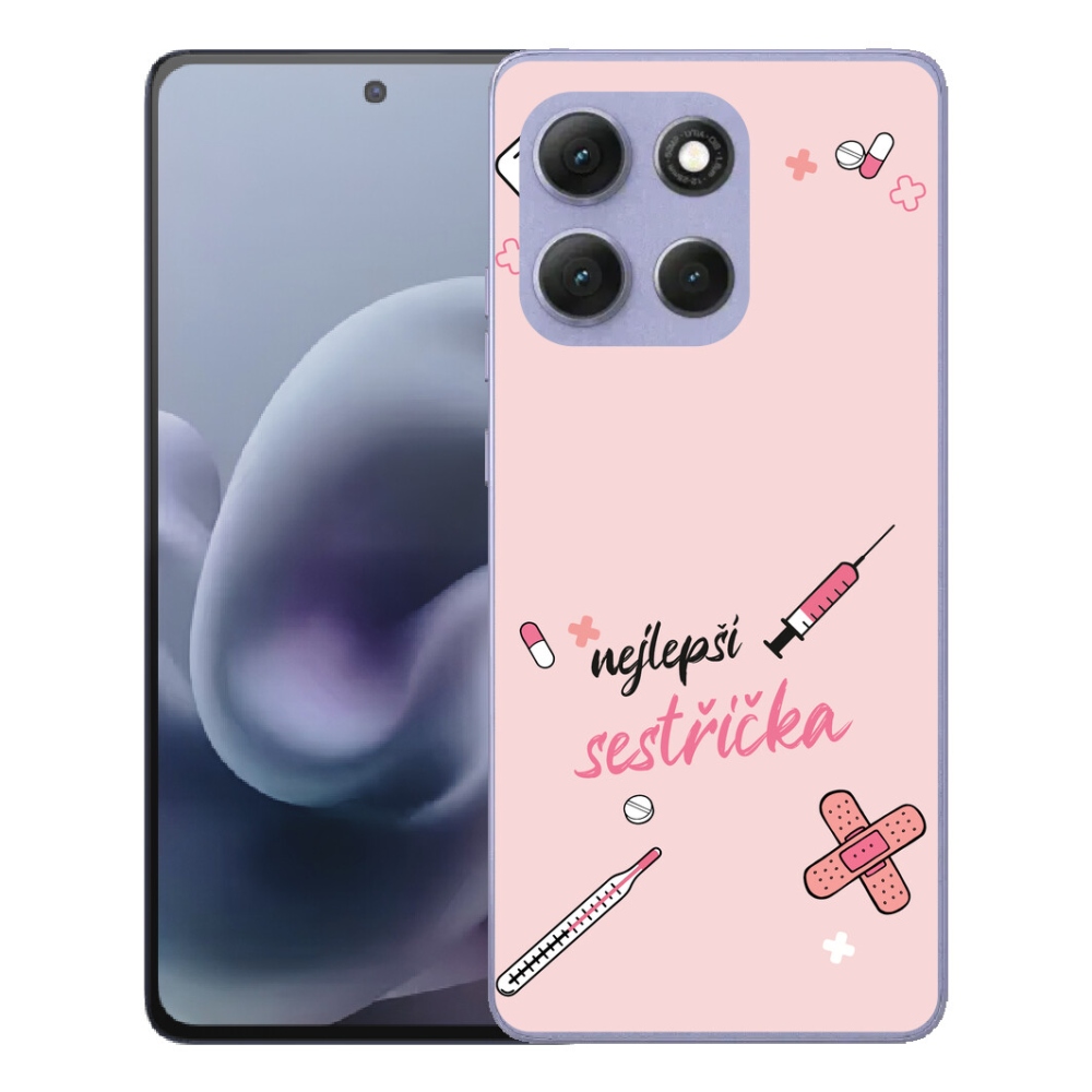 Gélové puzdro mmCase pre Motorola Moto G86 Power 5G – najlepšia sestrička na ružovom pozadí