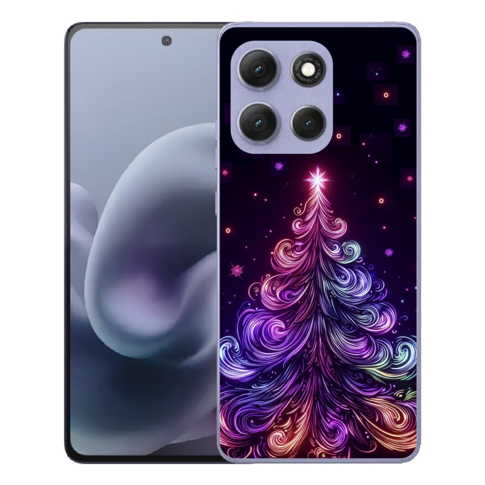 Gélové puzdro mmCase pre Motorola Moto G86 Power 5G – neónový vianočný stromček 1