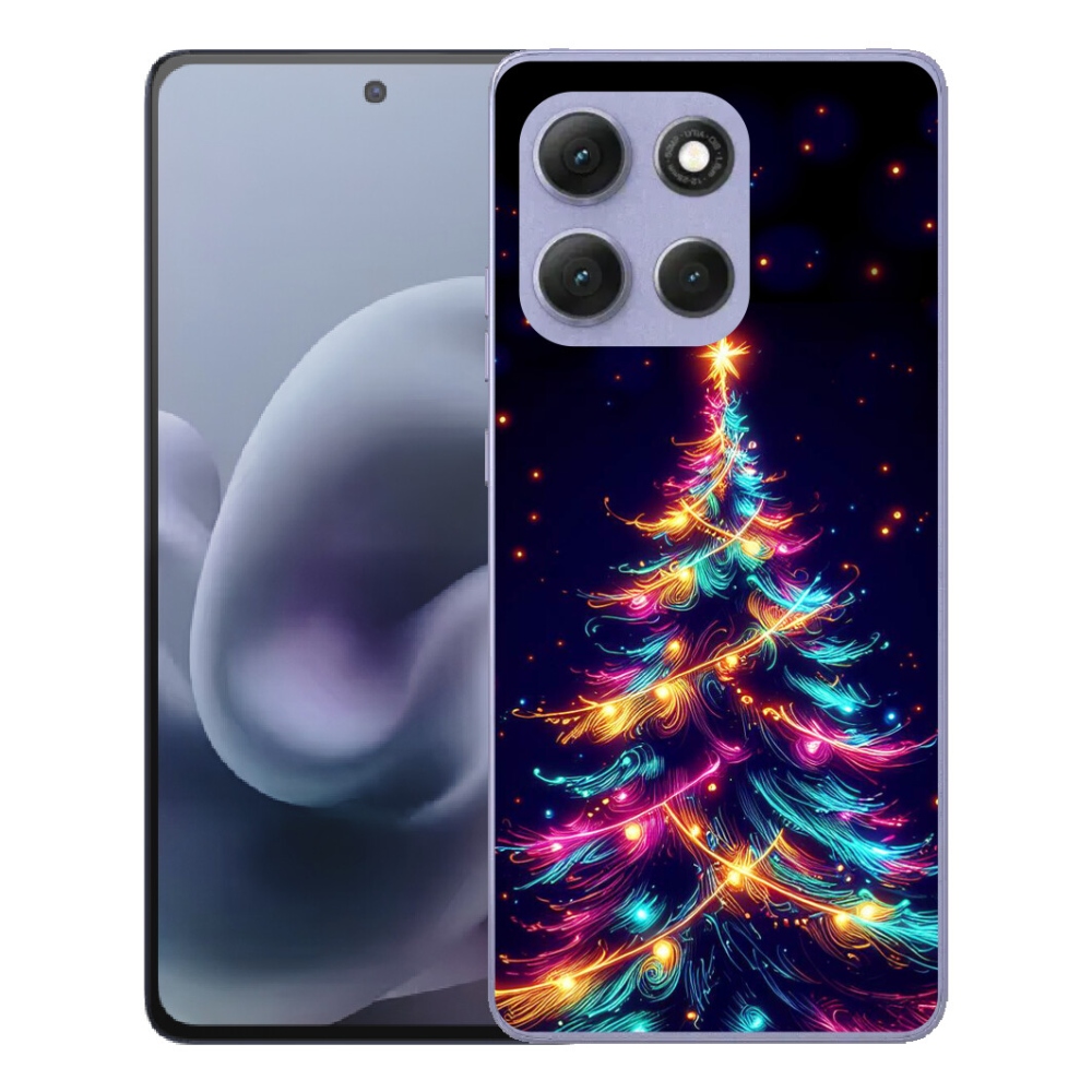 Gélové puzdro mmCase pre Motorola Moto G86 Power 5G – neónový vianočný stromček