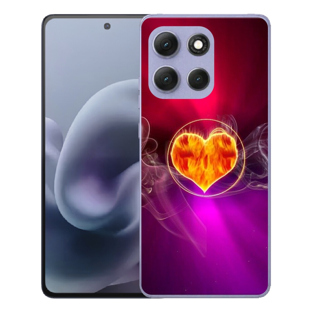Gélový obal mmCase pre Motorola Moto G86 Power 5G – ohnivé srdce