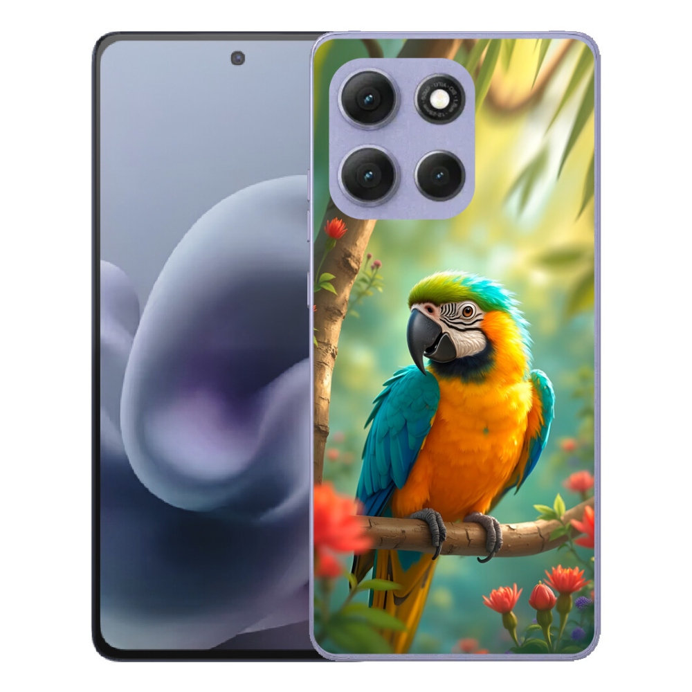Gélový obal mmCase pre Motorola Moto G86 Power 5G – papagáj ara, modro-žltý