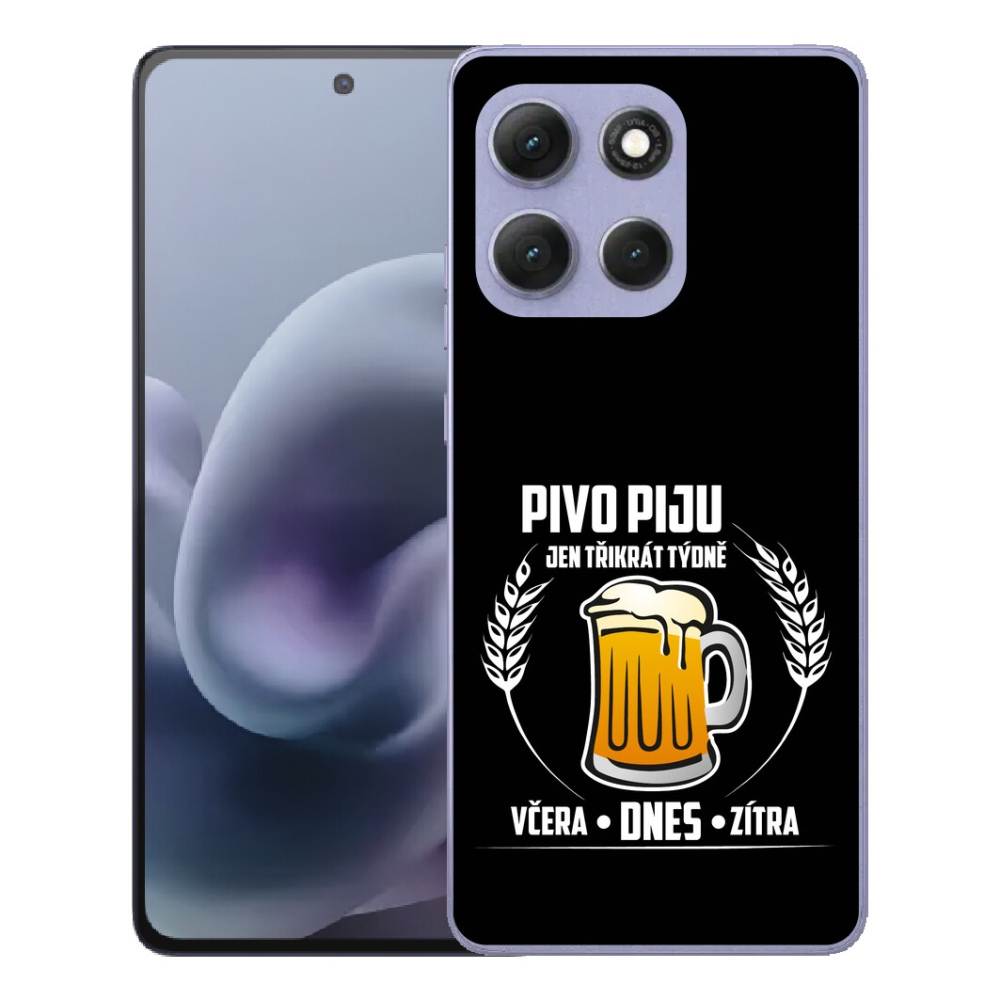 Gélový obal mmCase pre Motorola Moto G86 Power 5G – motív piva na čiernom pozadí
