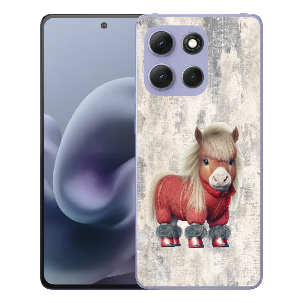 Gélový obal mmCase pre Motorola Moto G86 Power 5G – poník v svetri