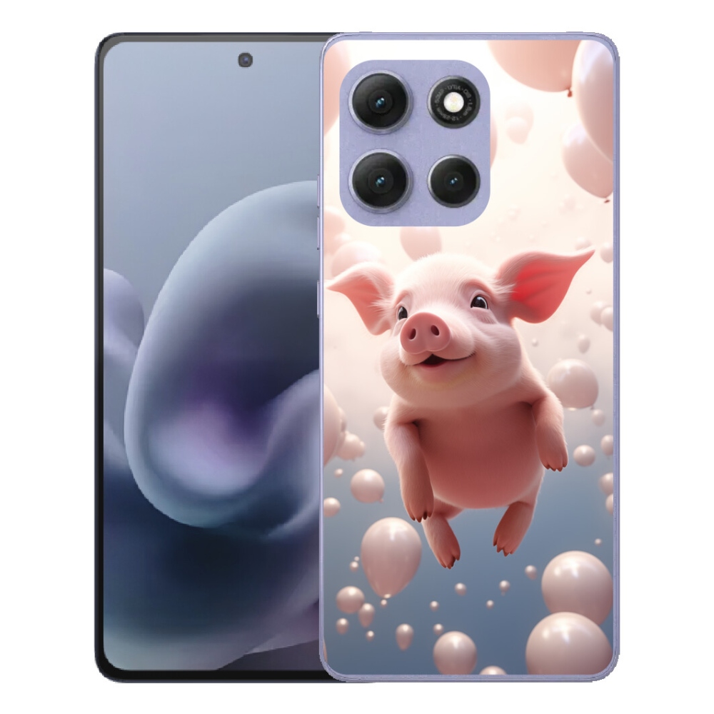 Gélový obal mmCase na Motorola Moto G86 Power 5G – prasiatko s balónikmi