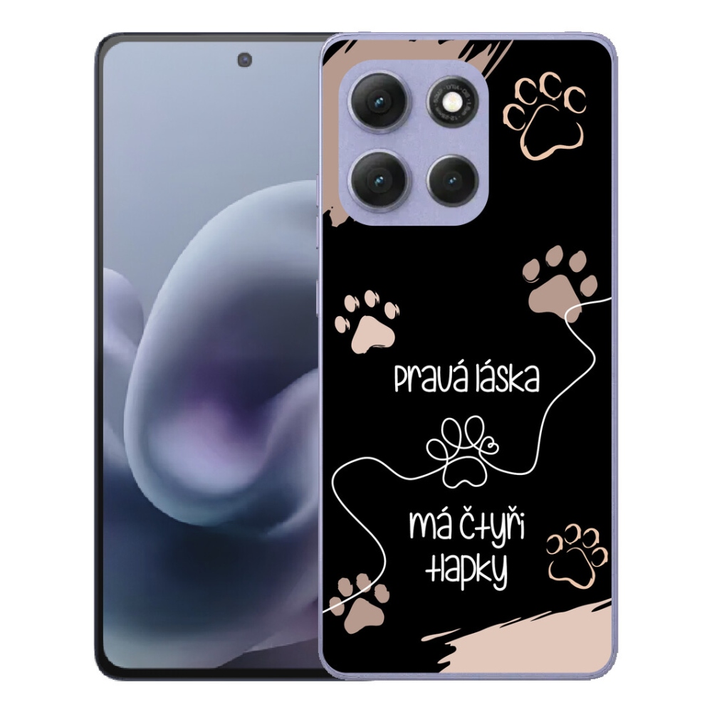 Gélový obal mmCase pre Motorola Moto G86 Power 5G – motív so psom 1, čierne pozadie