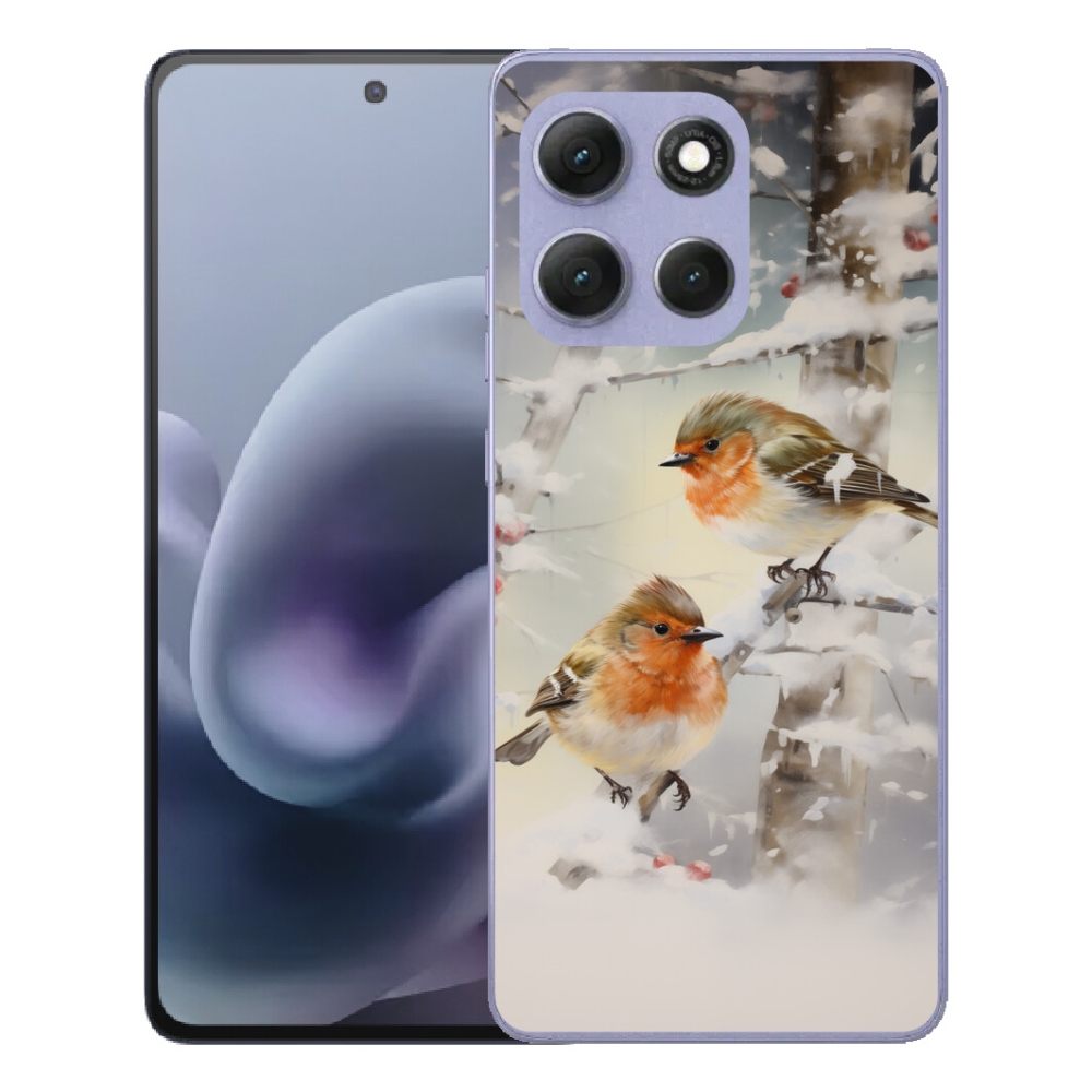 Gélový obal mmCase pre Motorola Moto G86 Power 5G – vtáky v zime
