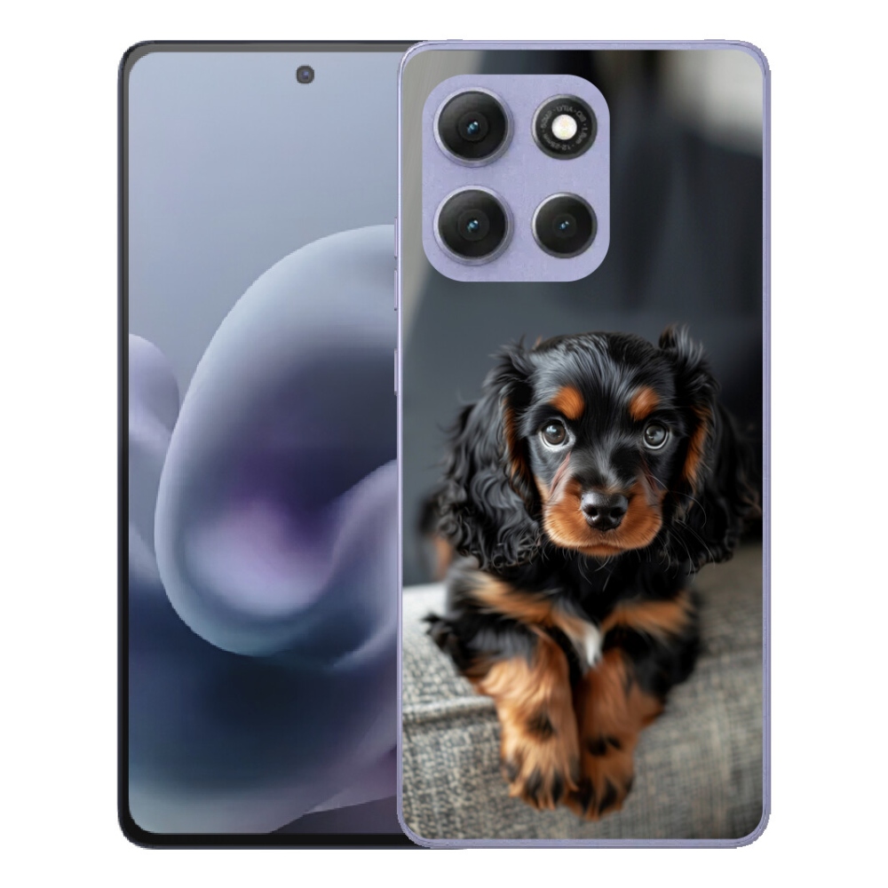 Gélový obal mmCase na Motorola Moto G86 Power 5G – roztomilý dlhosrstý jazvečík