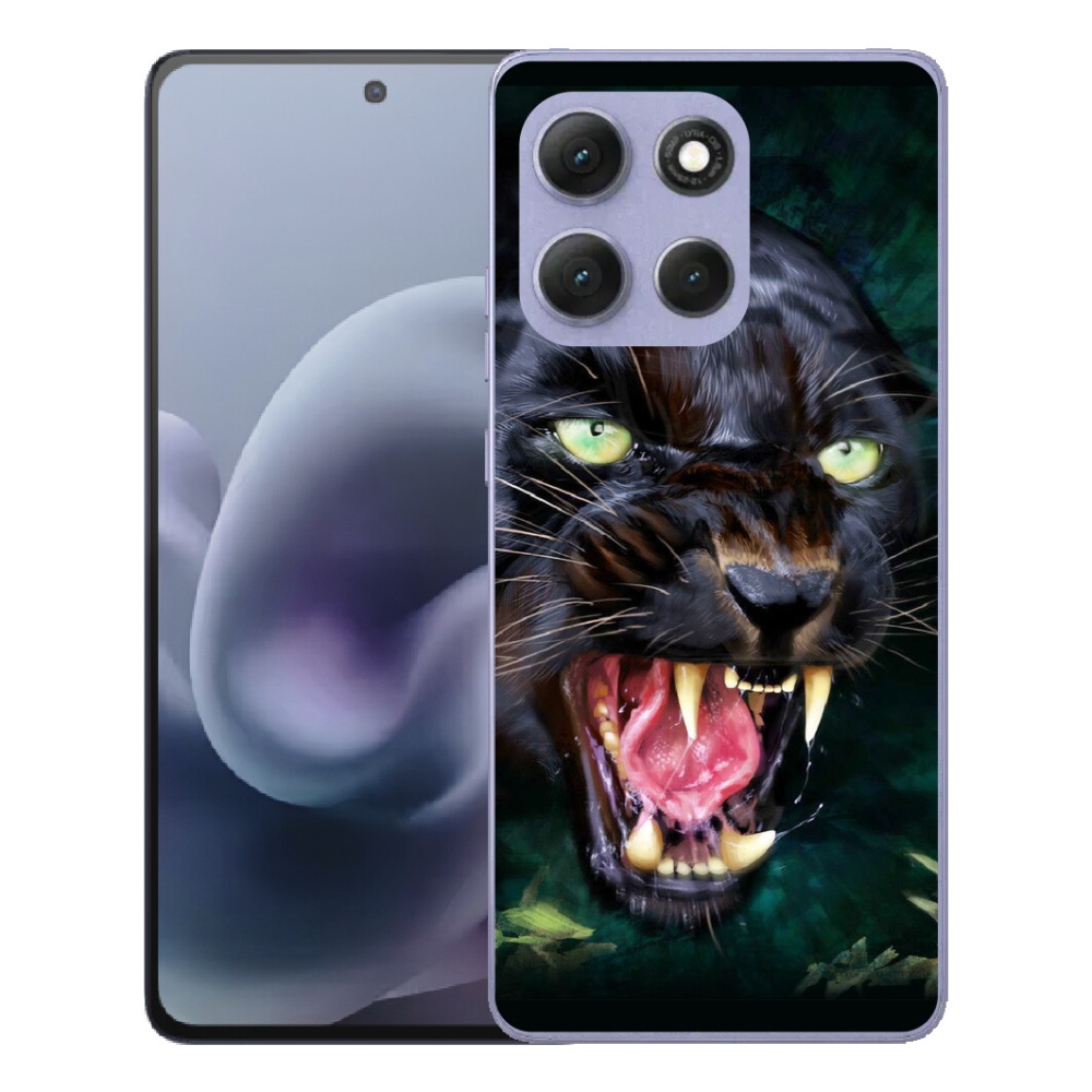 Gélový obal mmCase pre Motorola Moto G86 Power 5G – rozzúrená čierna pantera