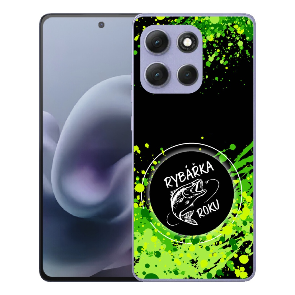 Gélový obal mmCase pre Motorola Moto G86 Power 5G – „Rybárka roka“ na čiernom pozadí