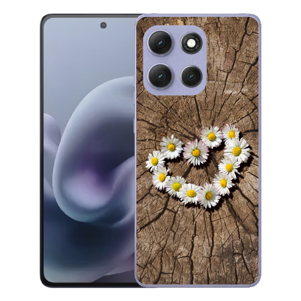 Gélový obal mmCase pre Motorola Moto G86 Power 5G – srdce z margarétok