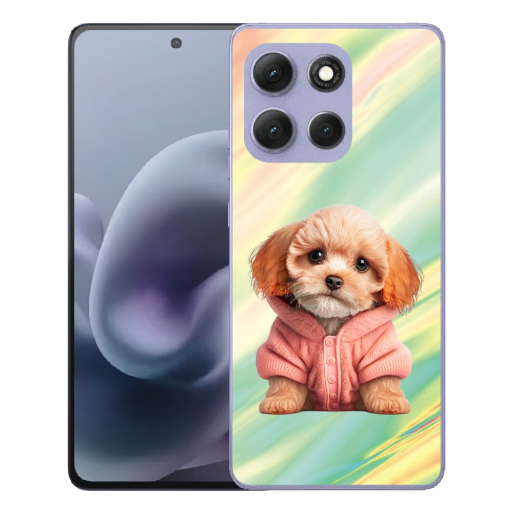 Gélový obal mmCase pre Motorola Moto G86 Power 5G – šteniatko v svetri