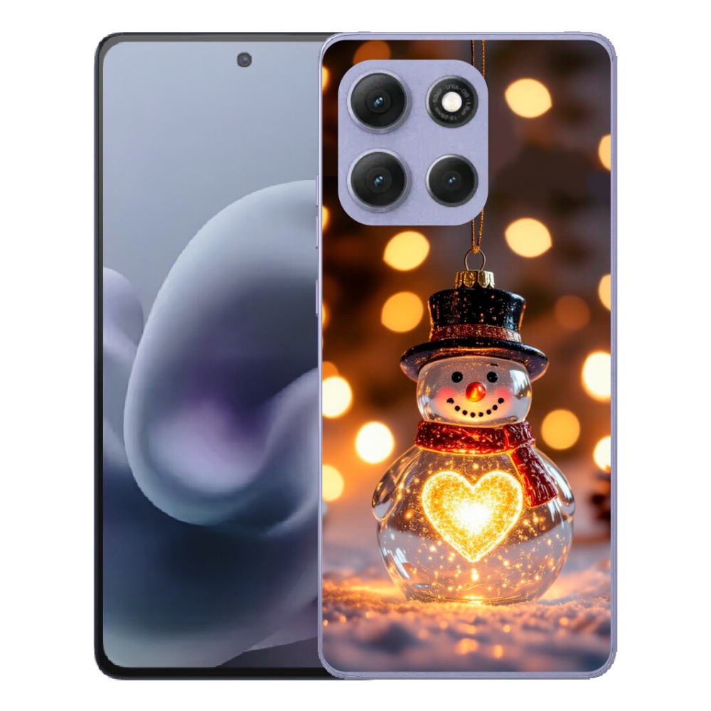 Gélové puzdro mmCase pre Motorola Moto G86 Power 5G – svietiaci vianočný snehuliak