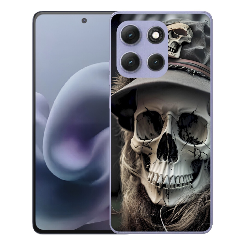 Gélový obal mmCase pre Motorola Moto G86 Power 5G – tmavá lebka