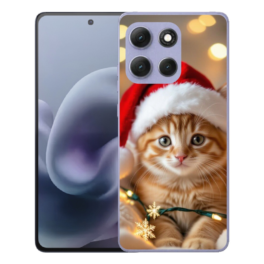 Gélový obal mmCase na Motorola Moto G86 Power 5G – vianočné mačiatko