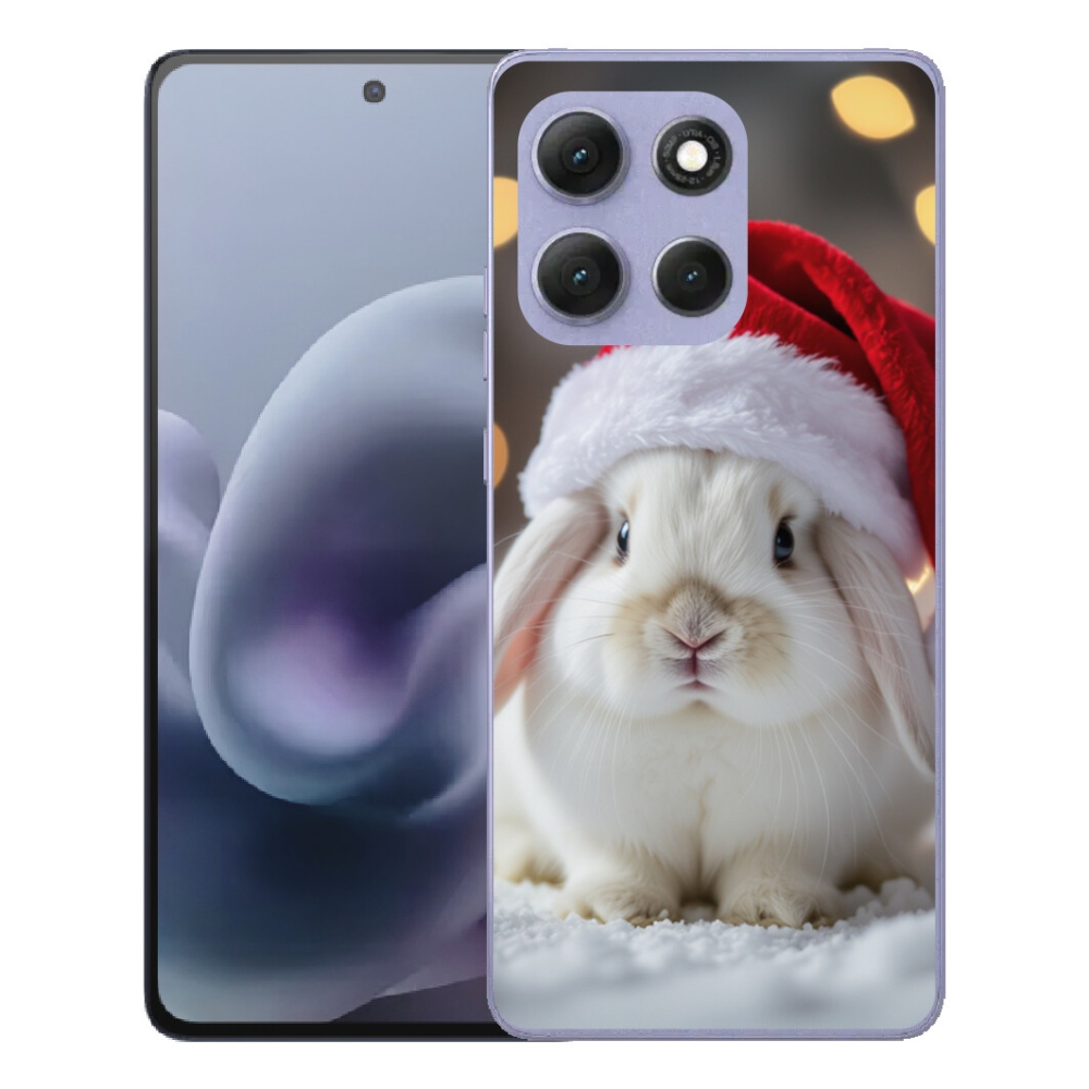 Gélový obal mmCase pre Motorola Moto G86 Power 5G – vianočný zajačik