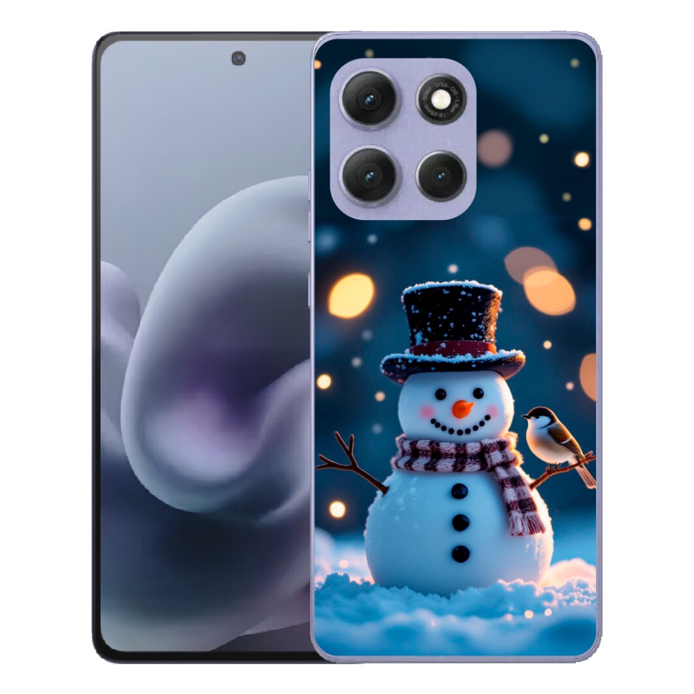 Gélový obal mmCase pre Motorola Moto G86 Power 5G – vianočný snehuliak