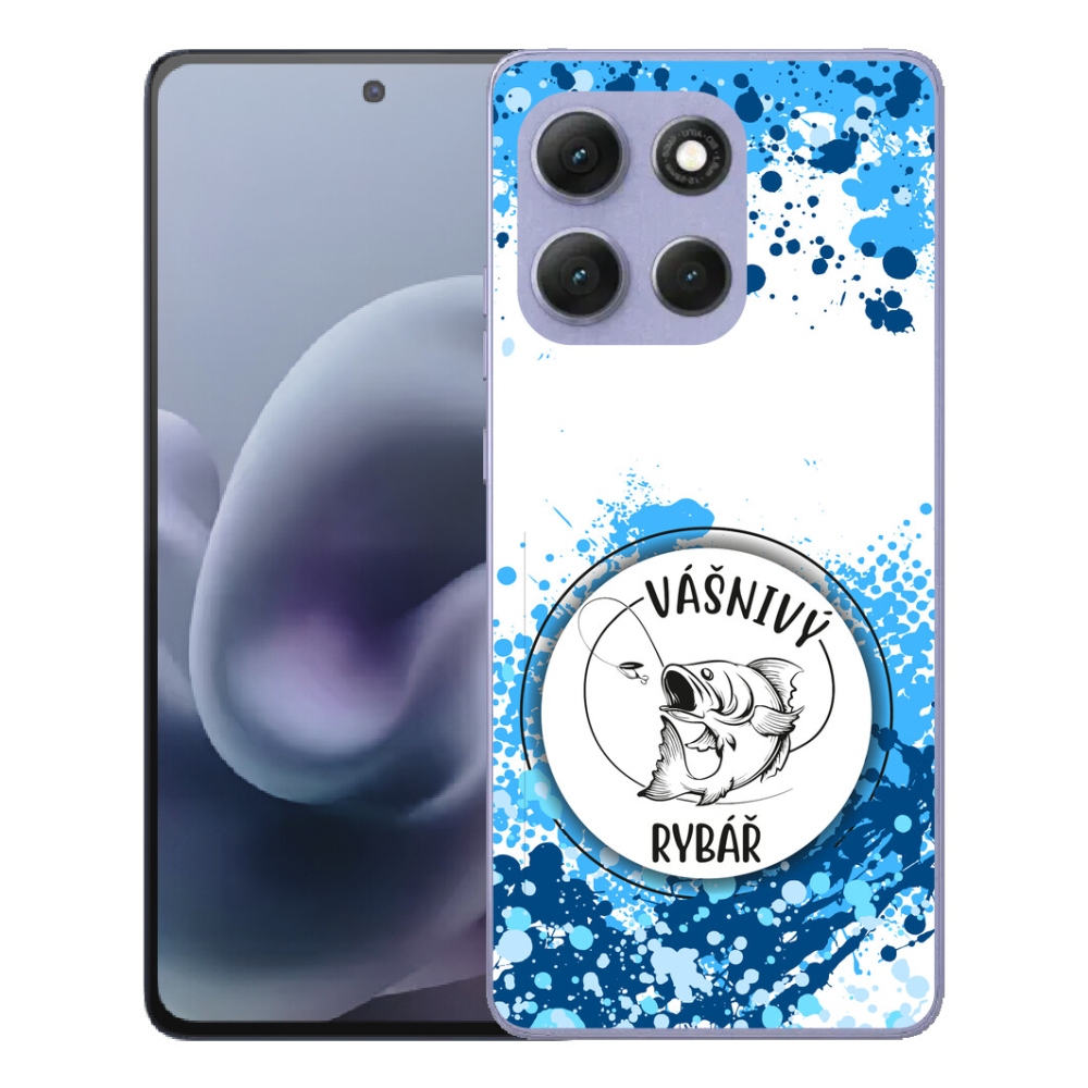 Gélový obal mmCase pre Motorola Moto G86 Power 5G – vášnivý rybár na bielom pozadí
