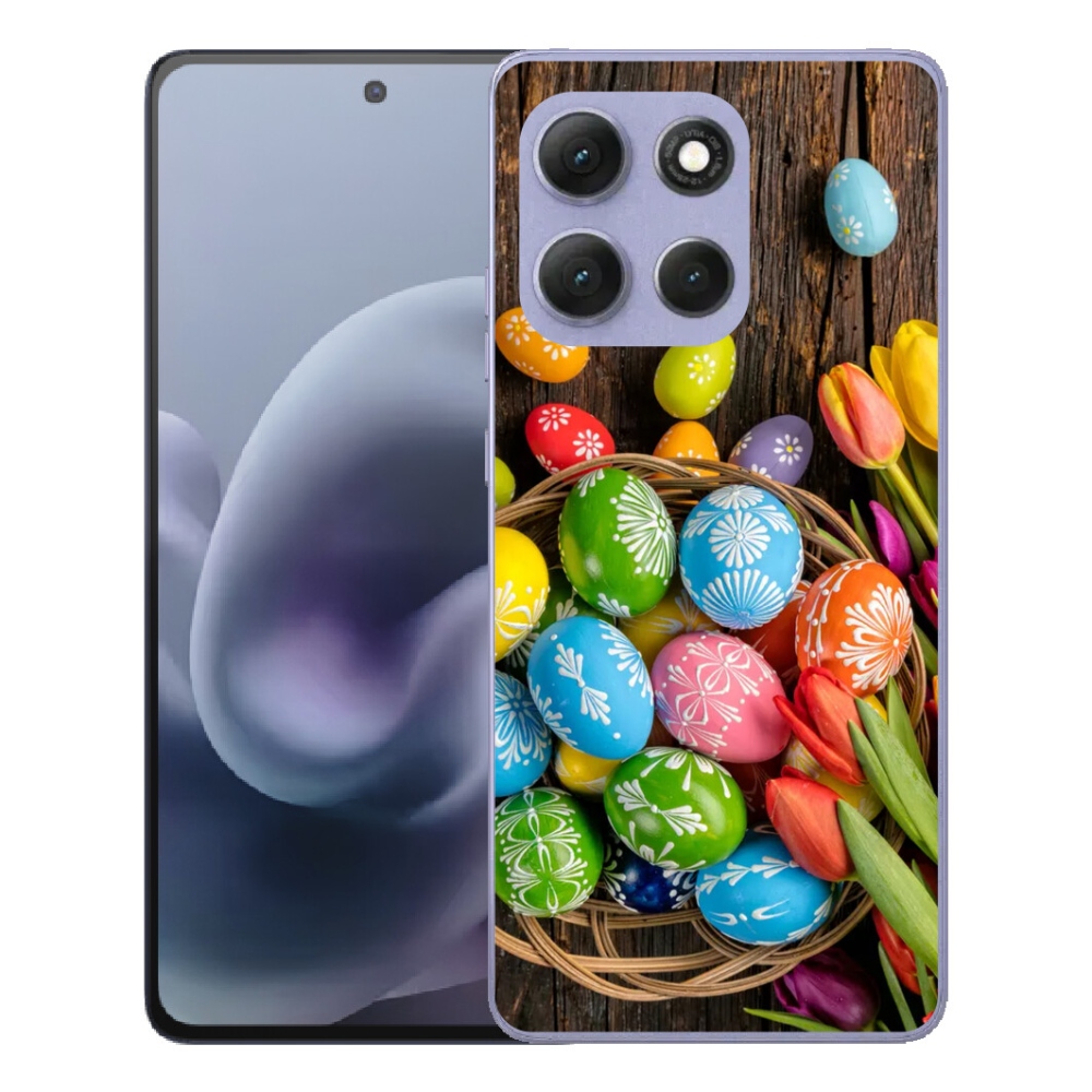 Gélový obal mmCase pre Motorola Moto G86 Power 5G – veľkonočné vajíčka