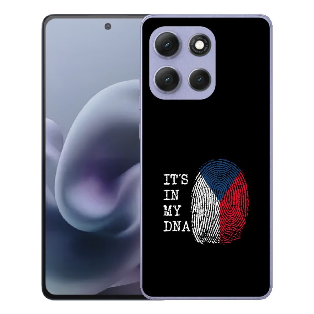 Gélový obal mmCase pre Motorola Moto G86 Power 5G – vlajka s odtlačkom prsta na čiernom pozadí