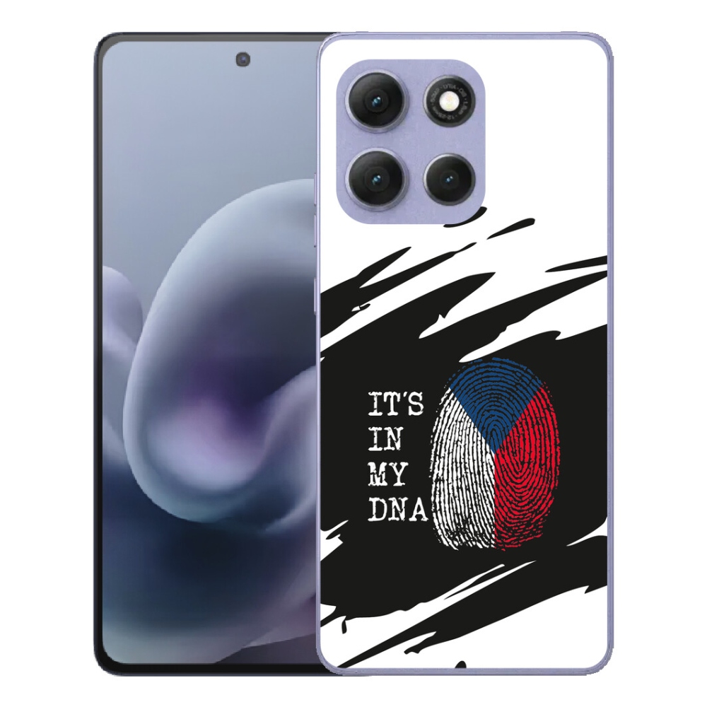 Gélový obal mmCase pre Motorola Moto G86 Power 5G – vlajka s odtlačkom prsta na čierno-bielom pozadí