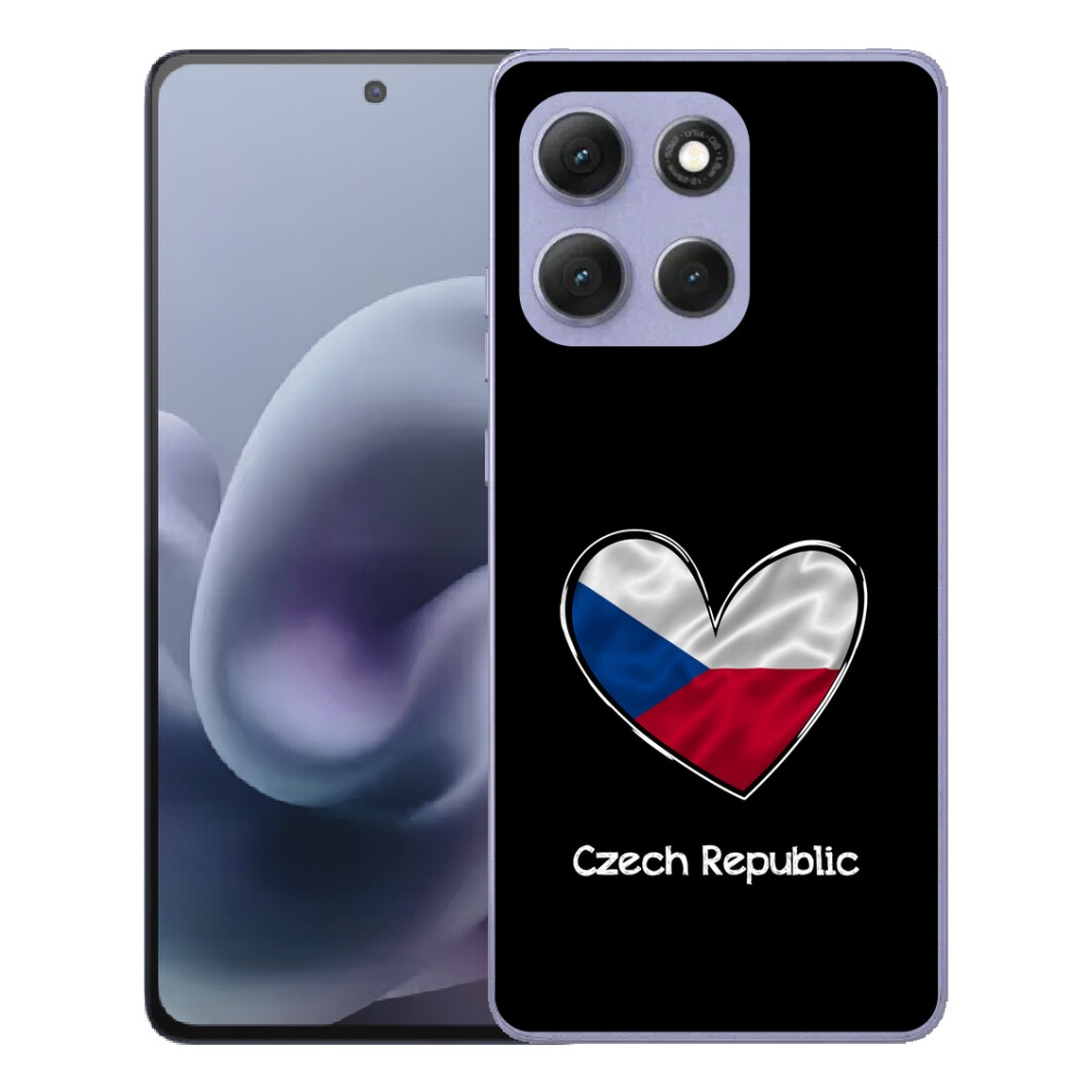 Gélový obal mmCase na Motorola Moto G86 Power 5G – vlajka srdca na čiernom pozadí