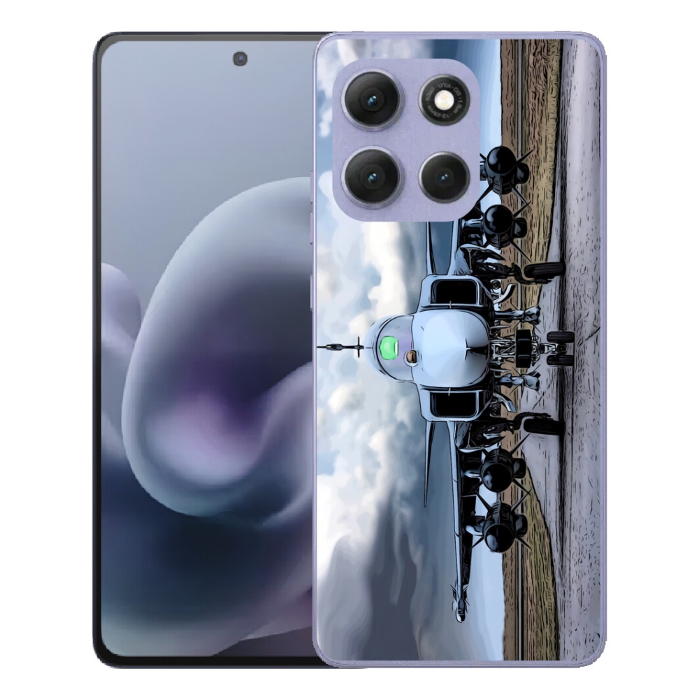 Gélový obal mmCase pre Motorola Moto G86 Power 5G – vojenské lietadlo