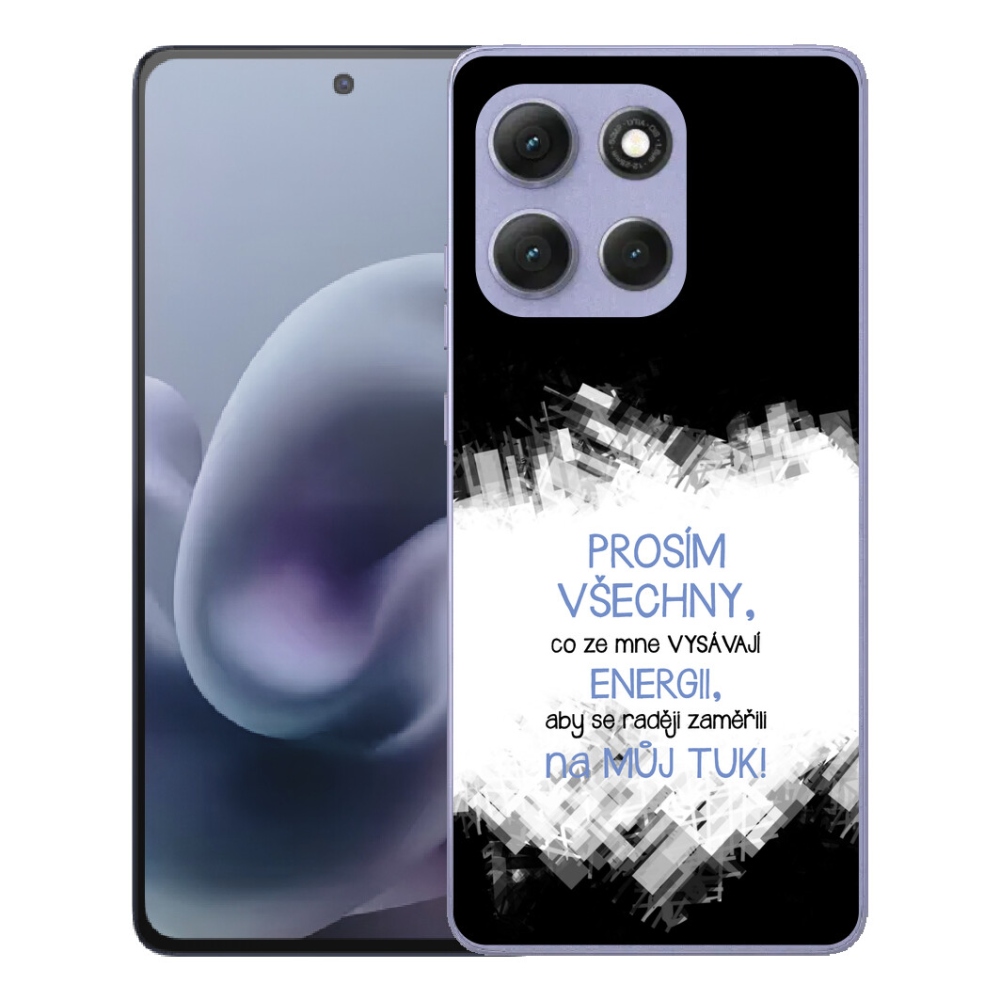 Gélový obal mmCase na Motorola Moto G86 Power 5G – vtipný nápis, 1 ks, modrý