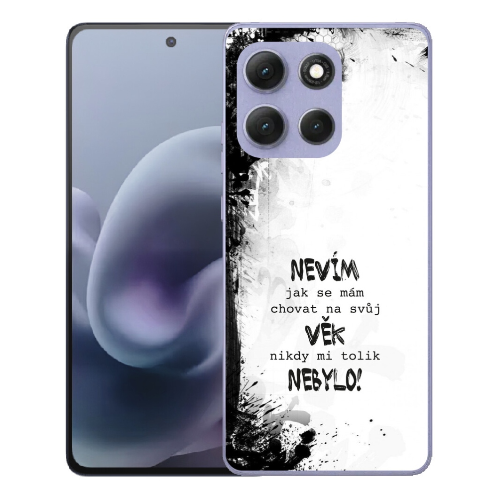 Gélový obal mmCase na Motorola Moto G86 Power 5G – vtipný nápis 14 na bielom pozadí