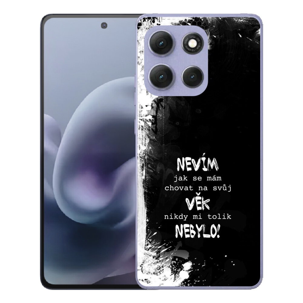 Gélový obal mmCase pre Motorola Moto G86 Power 5G – vtipný nápis 14 na čiernom pozadí