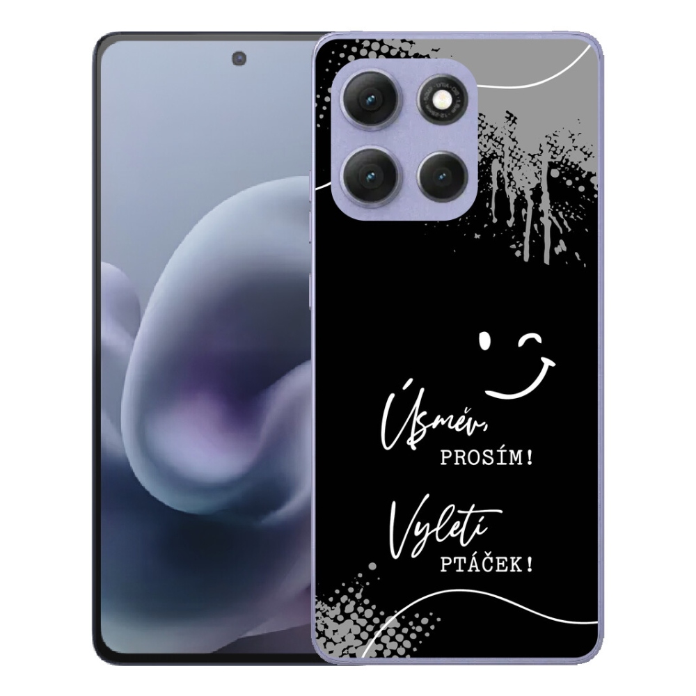 Gélový obal mmCase pre Motorola Moto G86 Power 5G – vtipný nápis 4 na čiernom pozadí