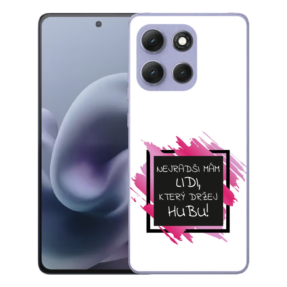 Gélový obal mmCase pre Motorola Moto G86 Power 5G – vtipný text na čierno-bielom pozadí