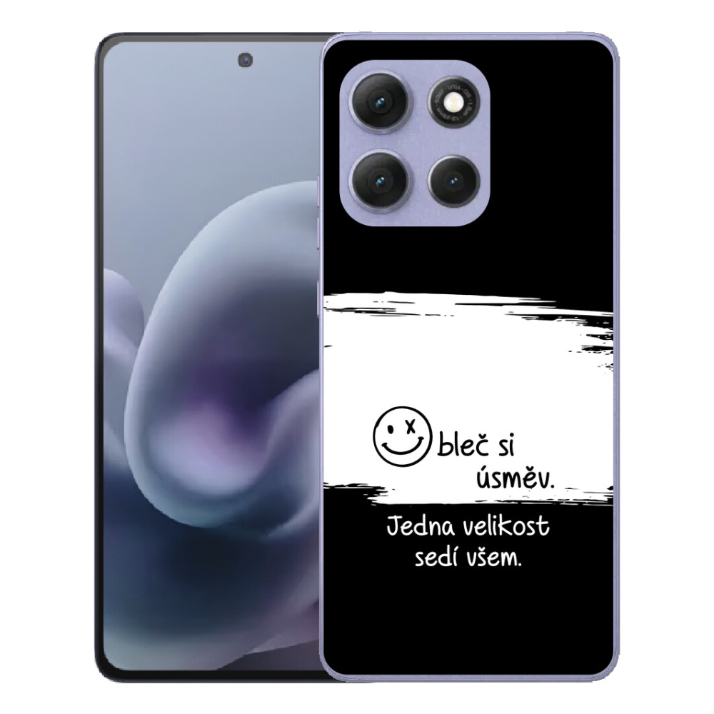 Gélové puzdro mmCase pre Motorola Moto G86 Power 5G – vtipný nápis na čierno-bielom pozadí