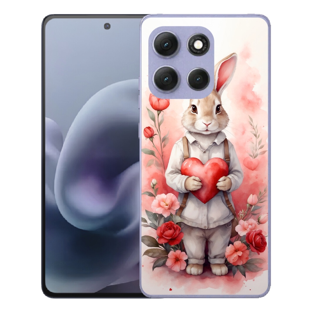 Gélový obal mmCase pre Motorola Moto G86 Power 5G – zajac so srdiečkom