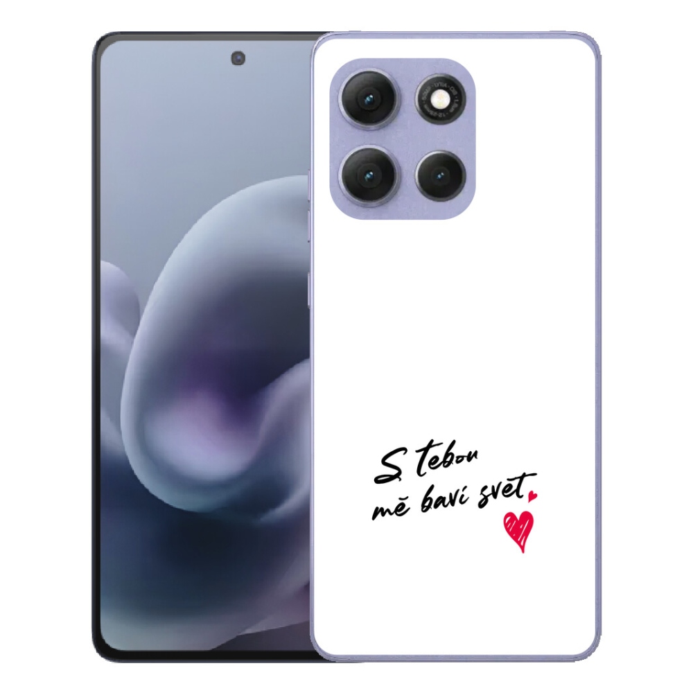 Gélový obal mmCase na Motorola Moto G86 Power 5G – text „zamilovaný“ 1, biele pozadie