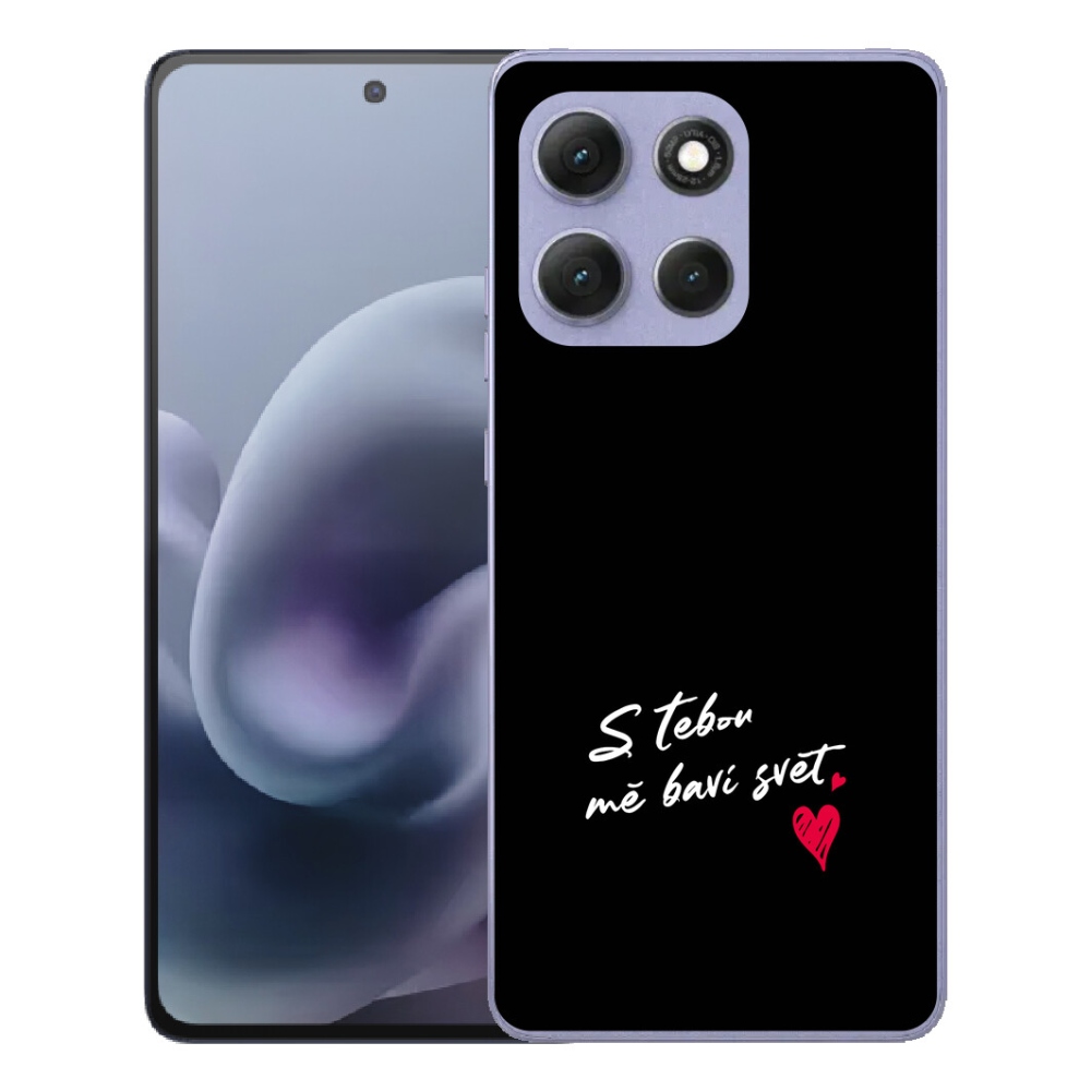 Gélové puzdro mmCase pre Motorola Moto G86 Power 5G – text „zamilovaný“ 1, čierne pozadie