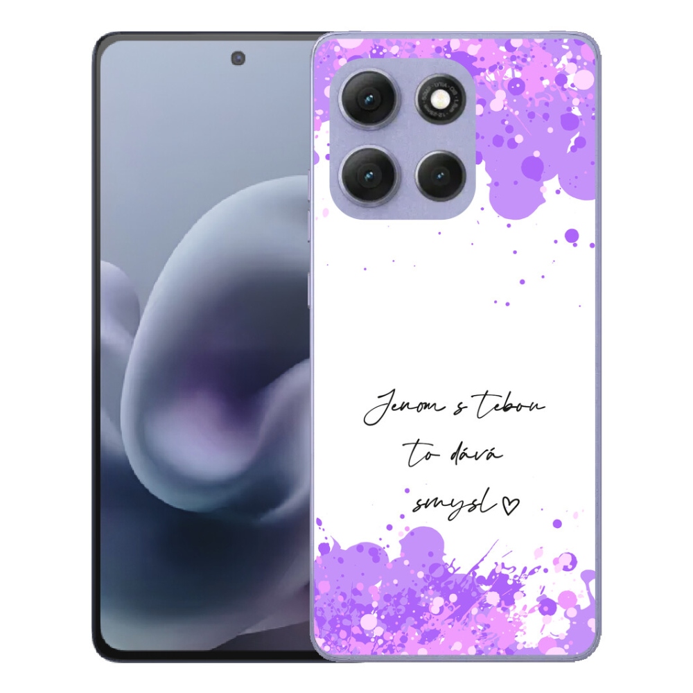 Gélový obal mmCase pre Motorola Moto G86 Power 5G – text „zamilovaný“ na bielom pozadí