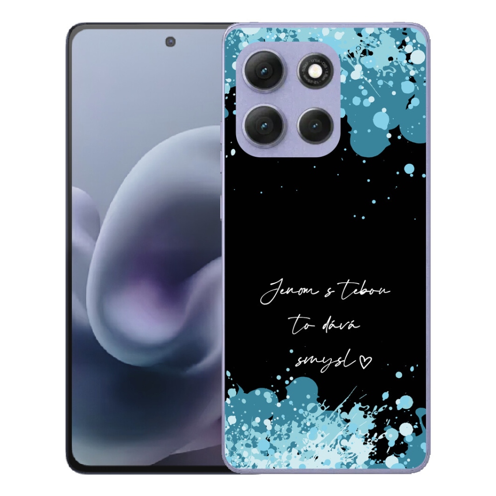 Gélový obal mmCase pre Motorola Moto G86 Power 5G – text „zamilovaný“ na čiernom pozadí