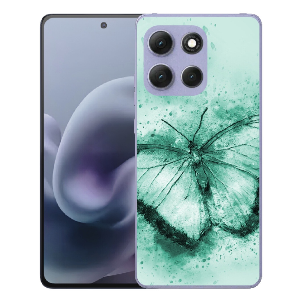 Gélový obal mmCase pre Motorola Moto G86 Power 5G – zelený motýľ