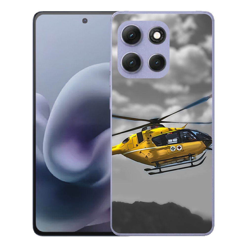 Gélový obal mmCase pre Motorola Moto G86 Power 5G – žltá helikoptéra