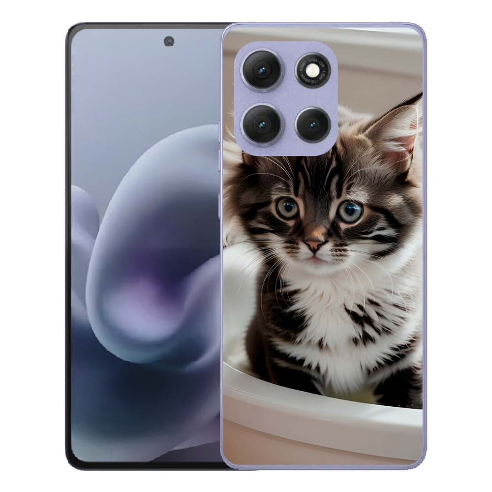 Gélový obal mmCase pre Motorola Moto G86 Power 5G – zvedavé mačiatko