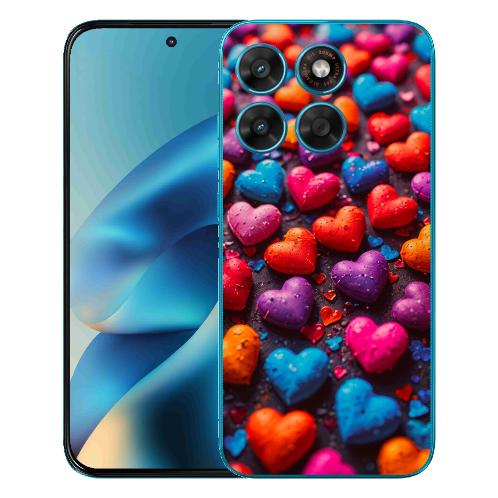 Gélový obal mmCase pre Motorola Moto G87/G77/G67 – farebné srdiečka