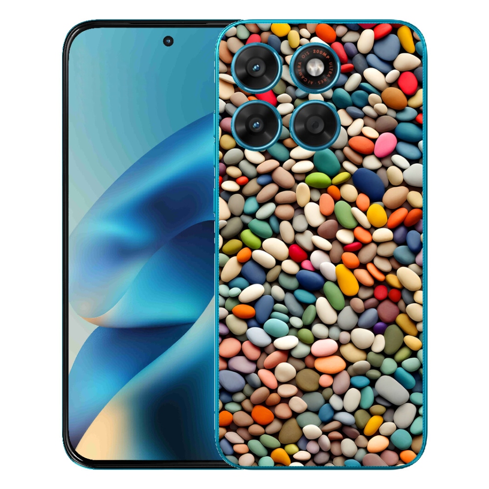 Gélový obal mmCase pre Motorola Moto G87/G77/G67 – farebné kamienky 2