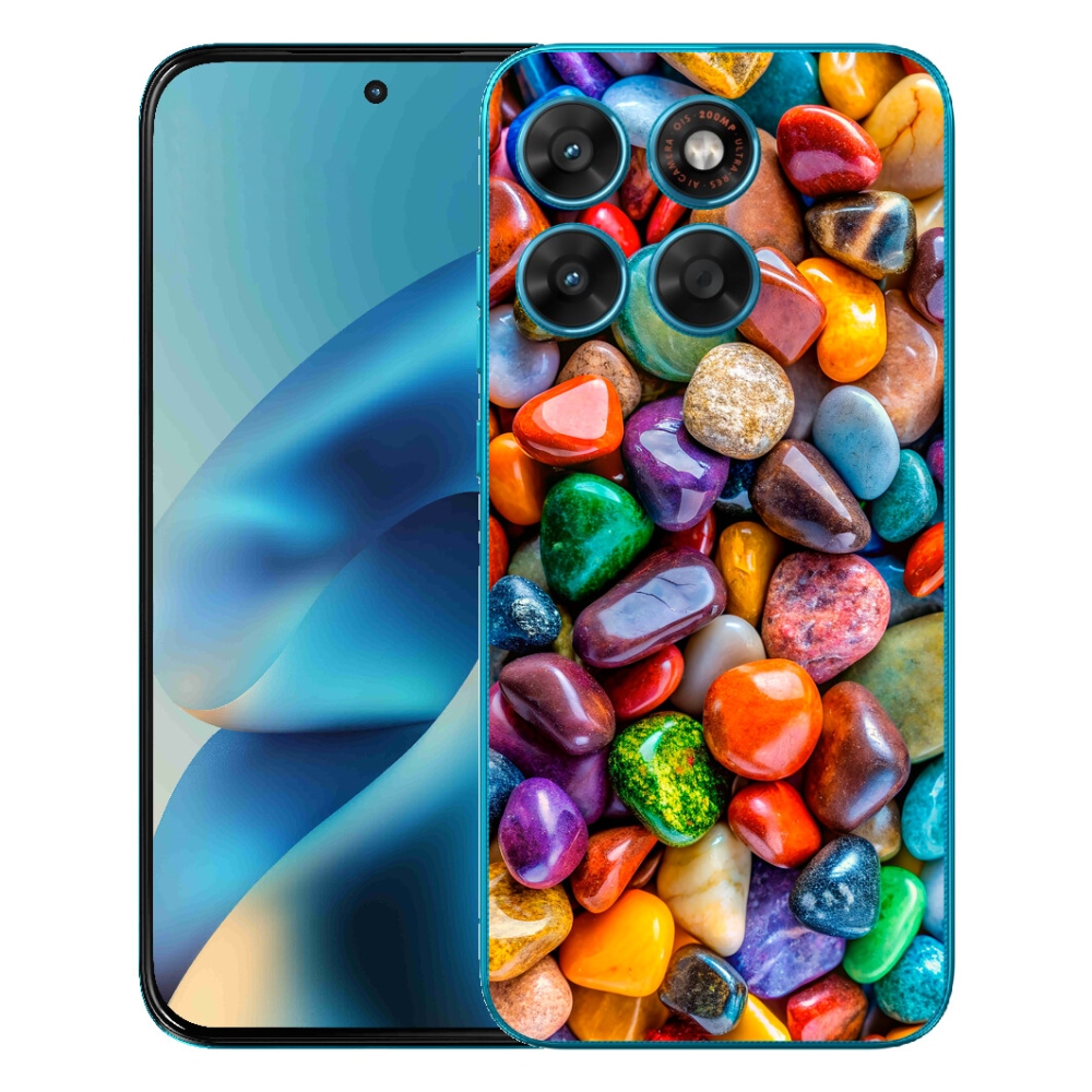 Gélový obal mmCase pre Motorola Moto G87/G77/G67 – farebné kamienky