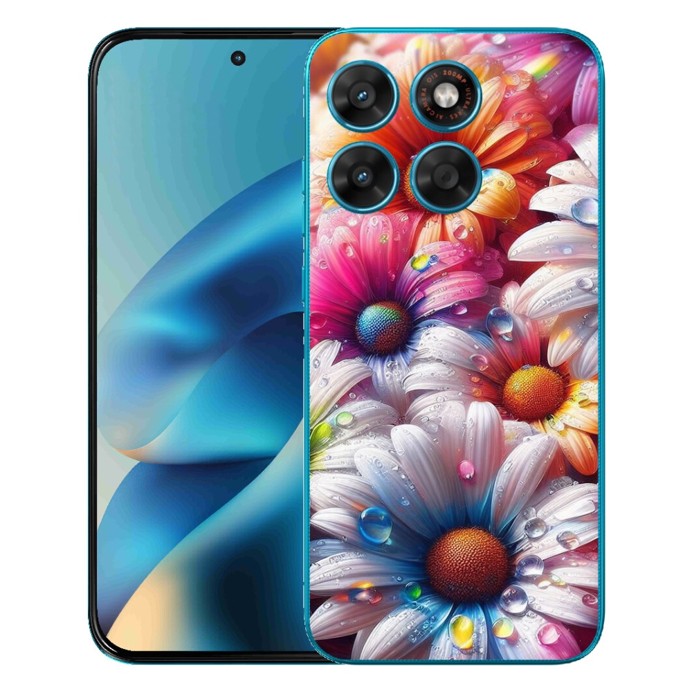 Gélový obal mmCase pre Motorola Moto G87/G77/G67 – farebné sedmokrásky